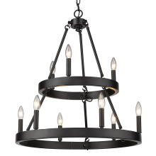 Golden Canada 1017-36 BLK - Golden Lighting Alastair 9-light 2-tier Chandelier (3+6) in Matte Black